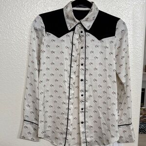 Zara womens equestrian Western Shirt - Black, White, and Red